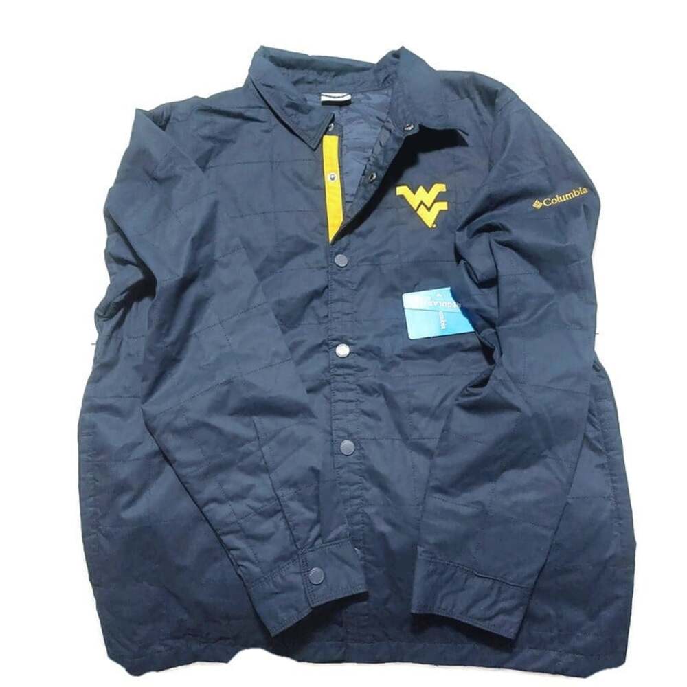 Columbia West Virginia Mountaineers CLG Campus Roam Quilted Shirt Jacket Mens L